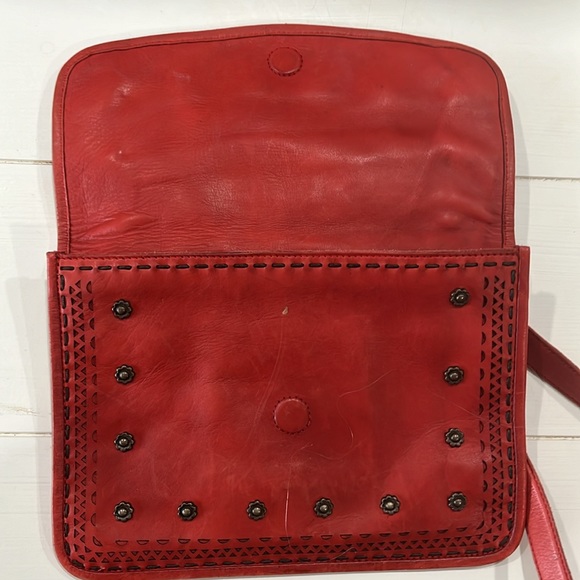 Giorgio Del Re Cognac Italian Leather Foldover Flap Crossbody Shoulder Bag Purse - Picture 6 of 11